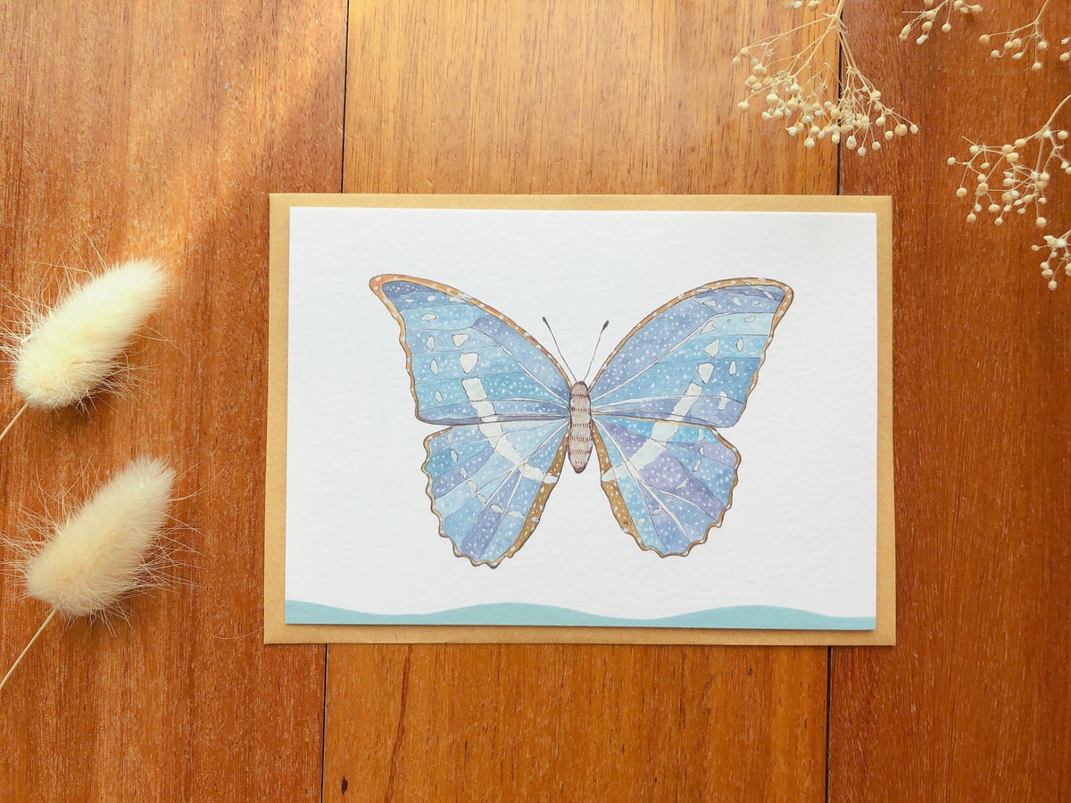 Blue butterfly Greeting Card | Art Cards