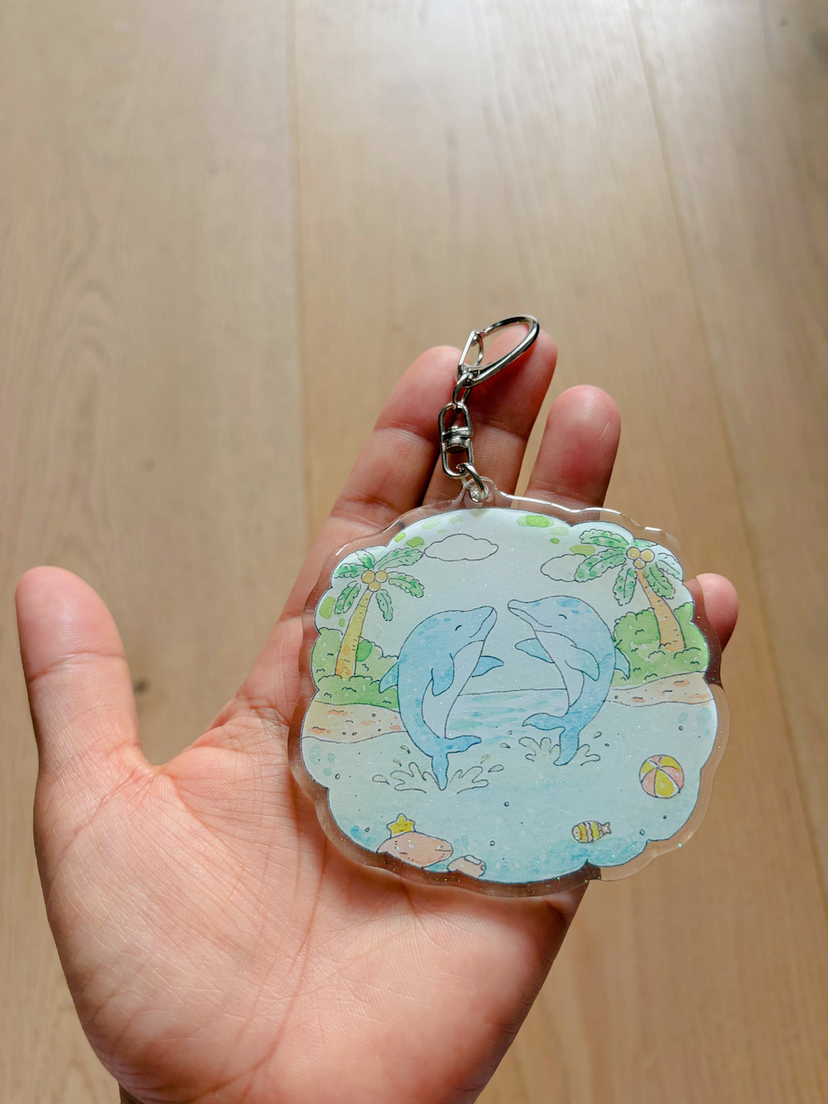 Happy Dolphins Acrylic Keychain | Bag Charm