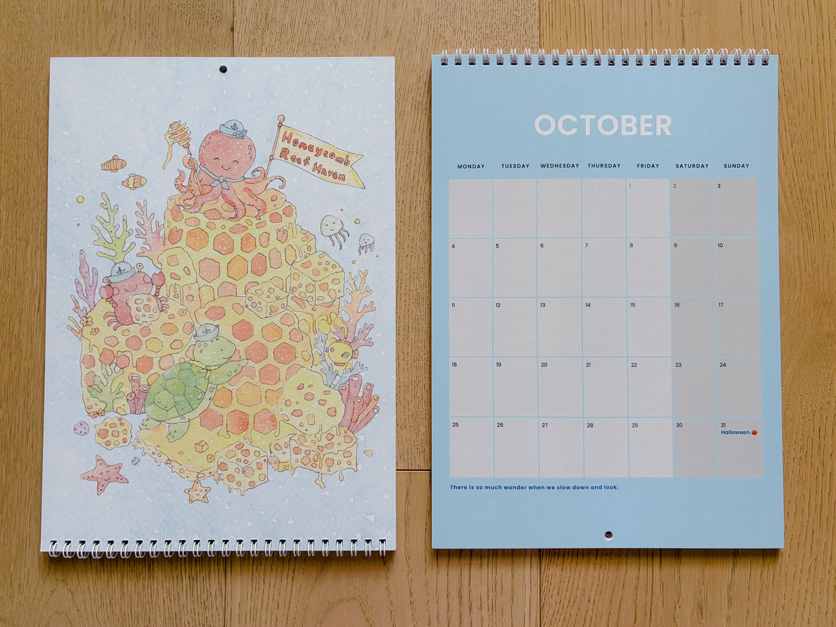 2027 Art Calendar – A Year of Sweet Little Moments  | A4 Illustrated Wall Calendar