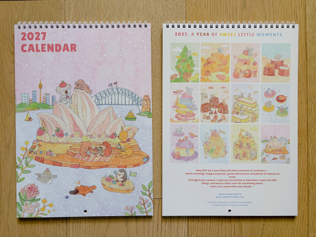 2027 Art Calendar – A Year of Sweet Little Moments  | A4 Illustrated Wall Calendar