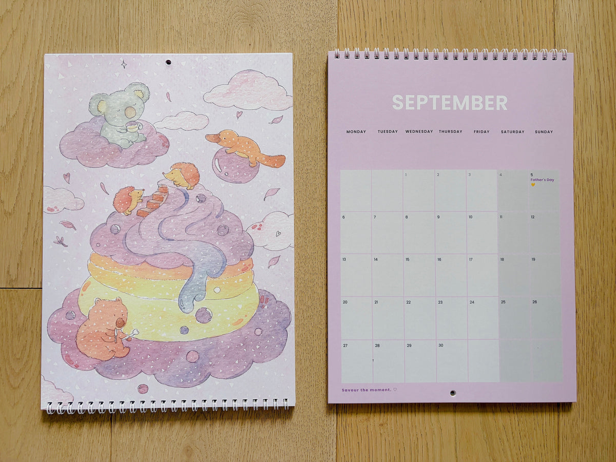 2027 Art Calendar – A Year of Sweet Little Moments  | A4 Illustrated Wall Calendar