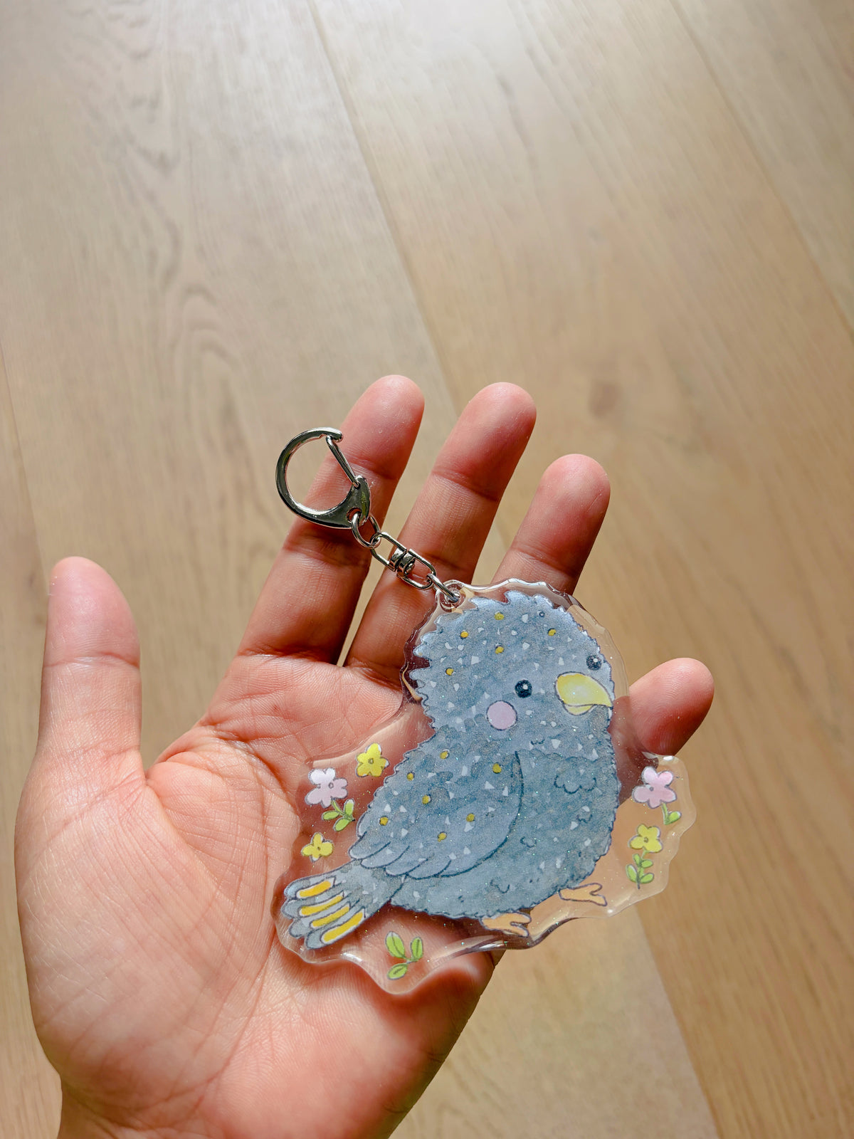 Black Cockatoo Acrylic Keychain | Bag Charm