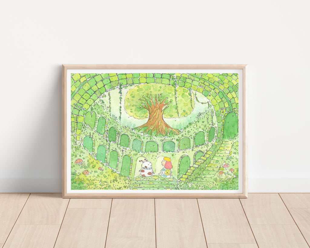 The Tree of Life | Enjoy and DimBao’s Journey Within | Watercolor Art Print / watercolour / Geenery Scene/ wall art
