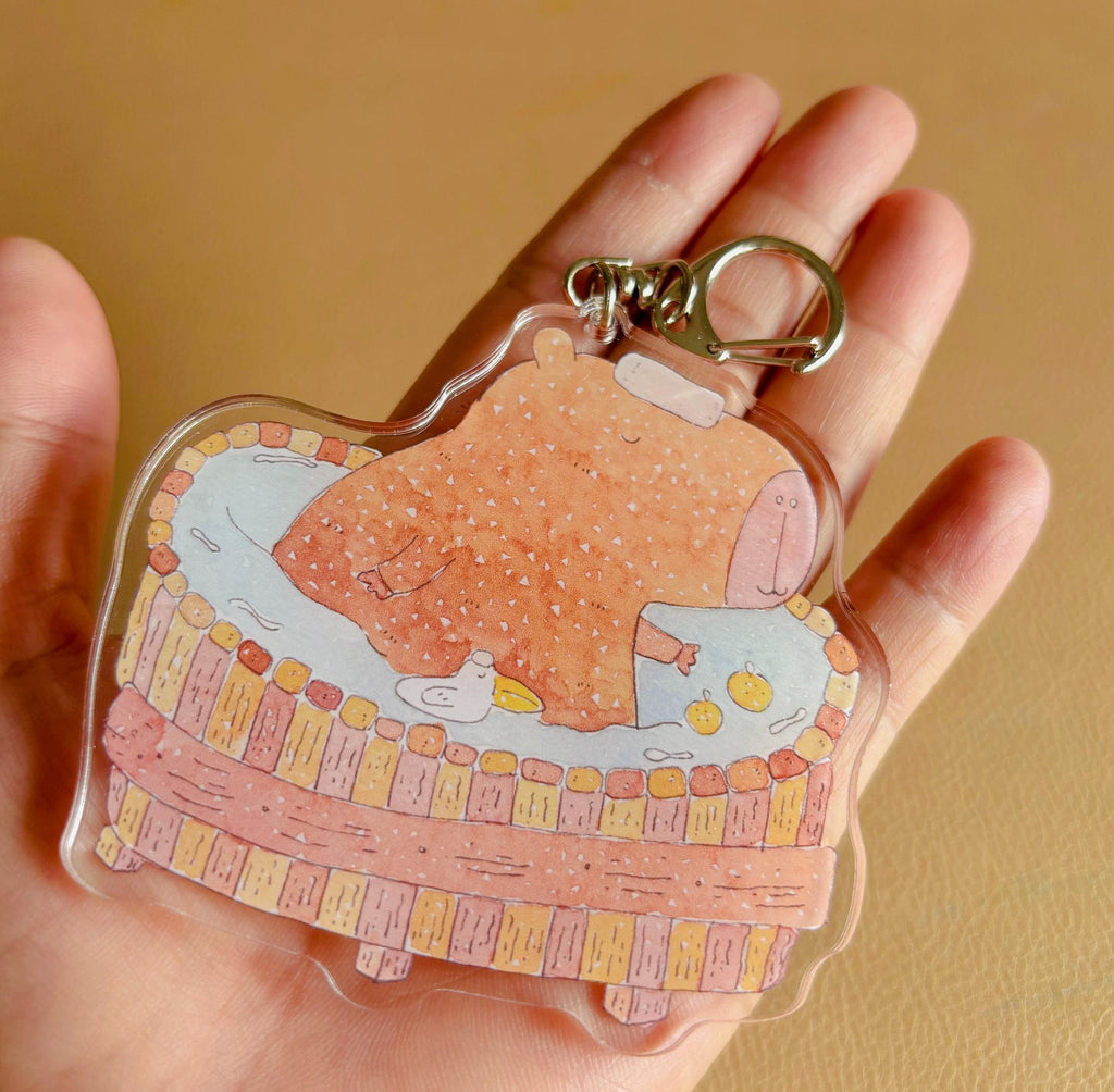 Capybara Bathing Acrylic Keychain | Bag Charm
