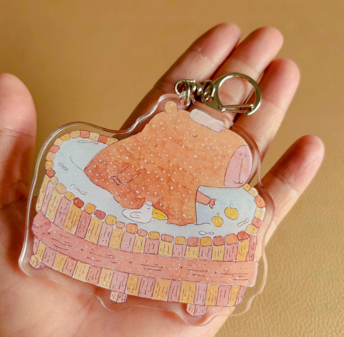Capybara Bathing Acrylic Keychain | Bag Charm