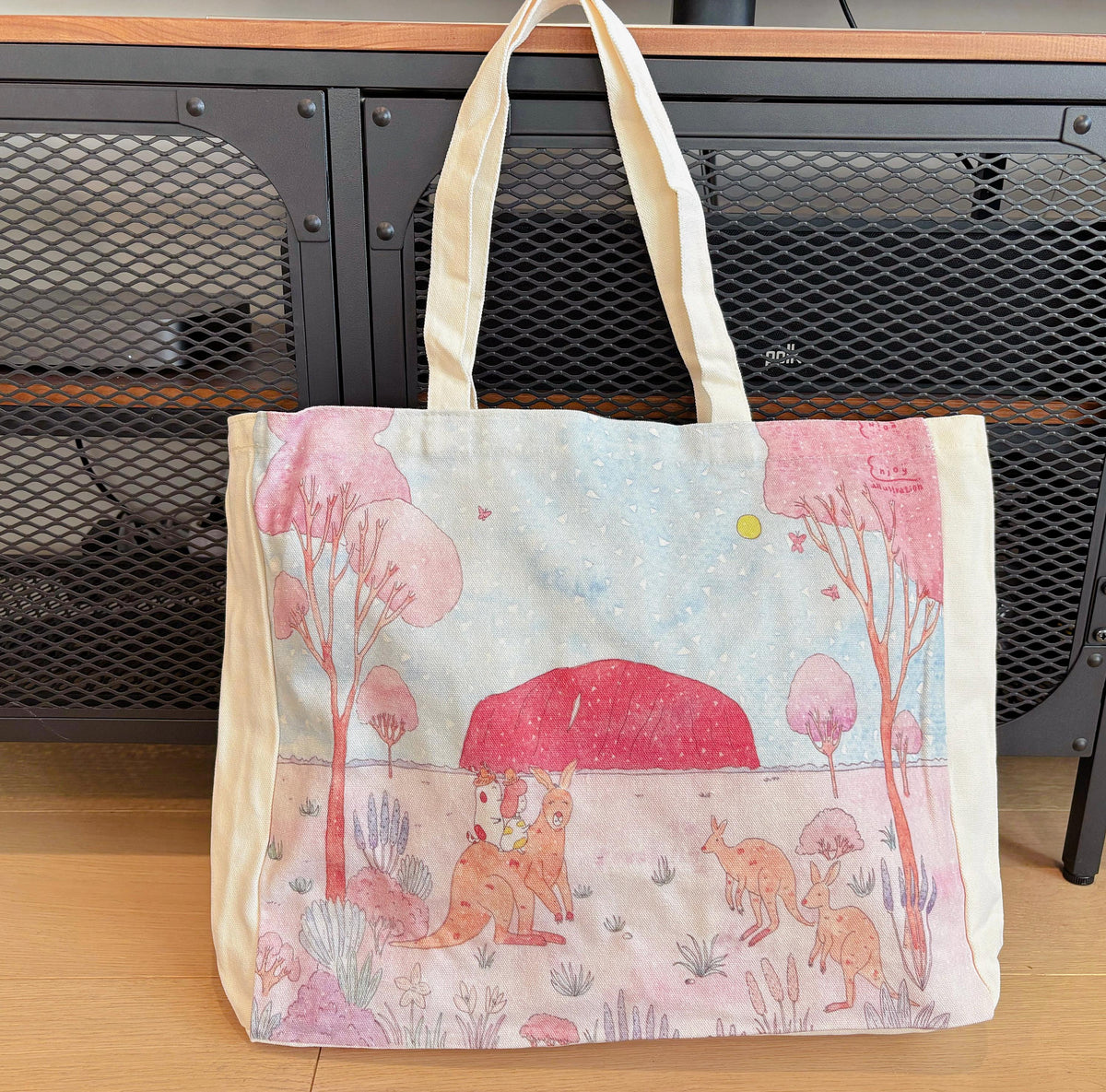 Uluru Kangaroo Journey Canvas tote | Travel Bag
