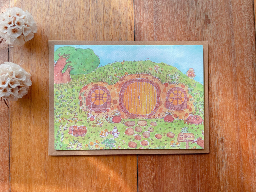 Hobbiton Village Greeting Card | Art Cards
