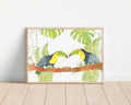 Keel-billed toucans in the forest Art Print | Nursery Decor