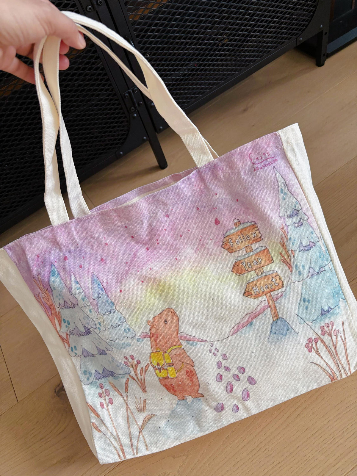 Capybara Follow Your Heart Canvas tote | Travel Bag