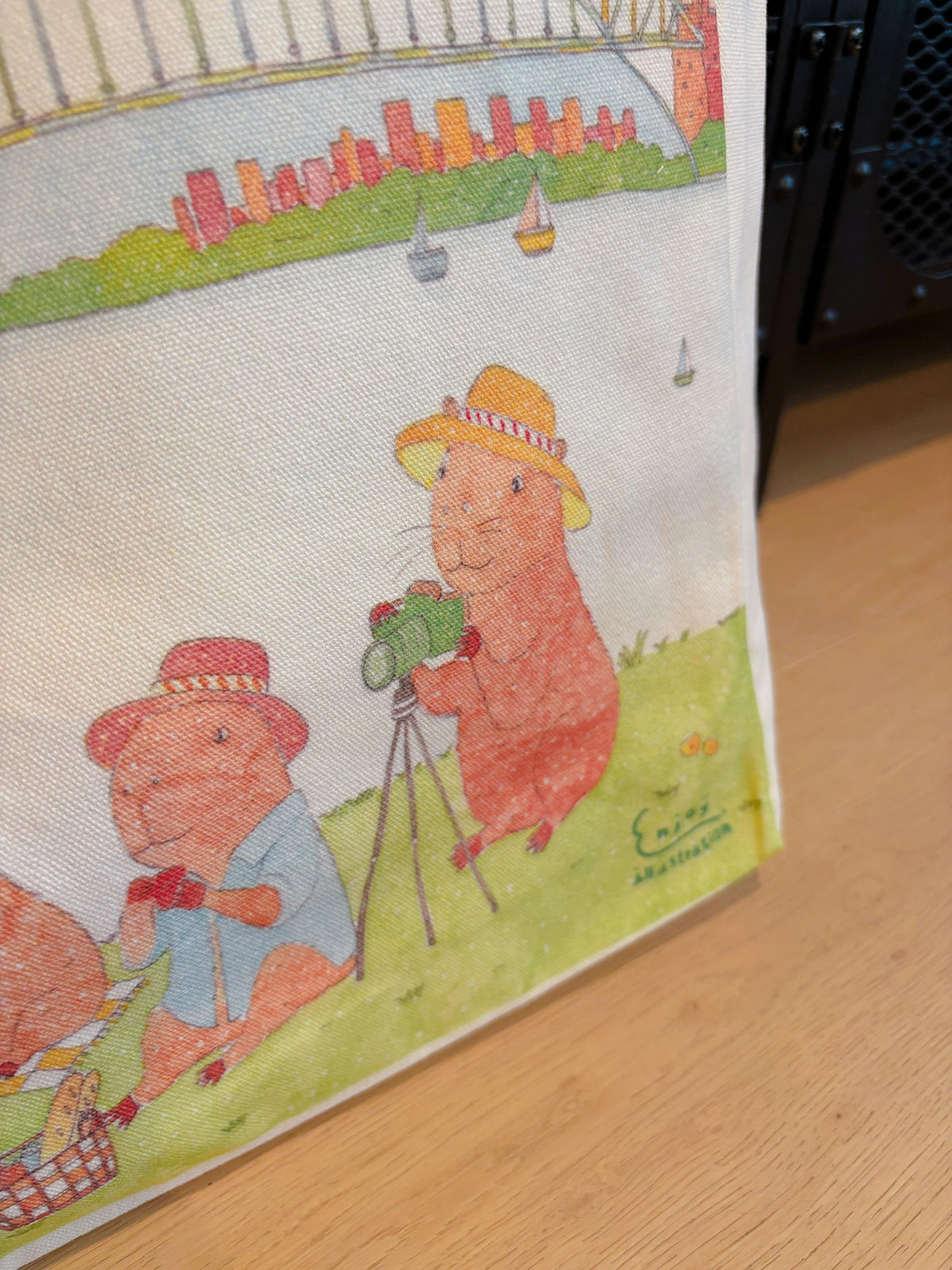 Capybara family Picnic in Sydney  Canvas tote | Travel Bag