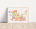 Australian Animal Pride Art Print – Watercolor Rainbow Illustration, Nursery Decor
