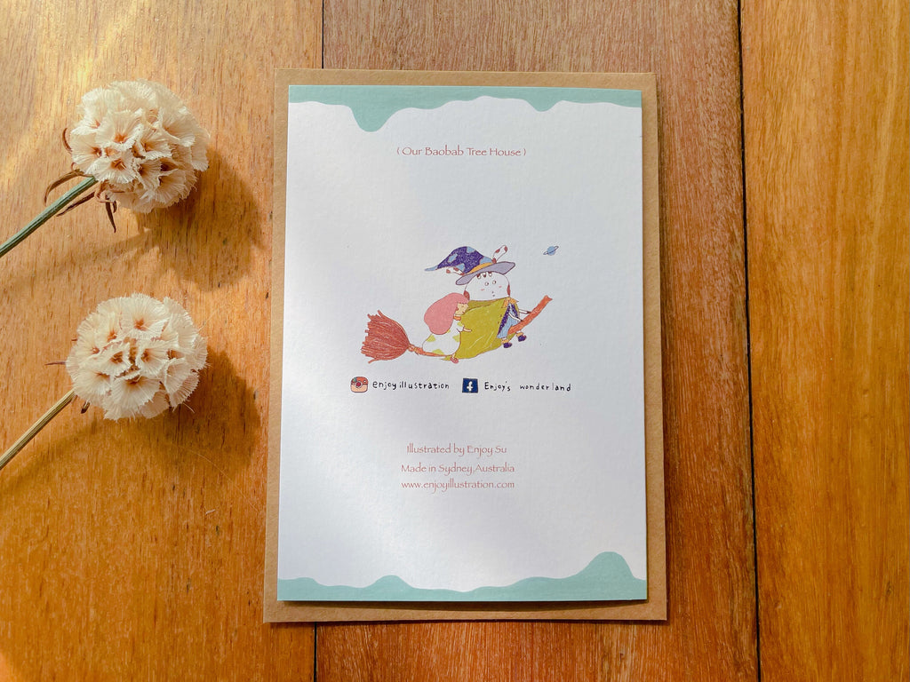 Baobab Tree House Greeting Card | Art Cards