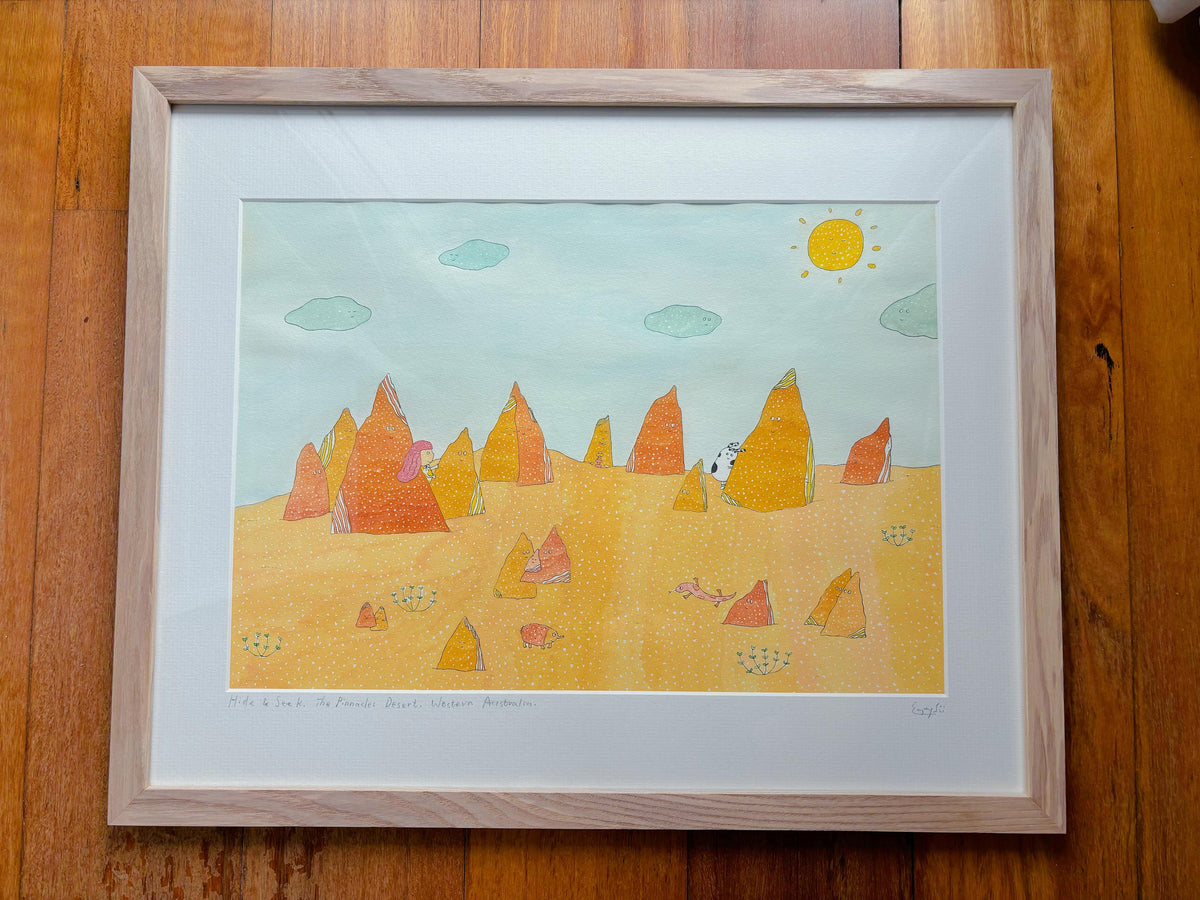 Original Painting / Pinnacles / Hide and seek/ Perth/Landscape / Western  Australia/ watercolour/  wall art/ home decor