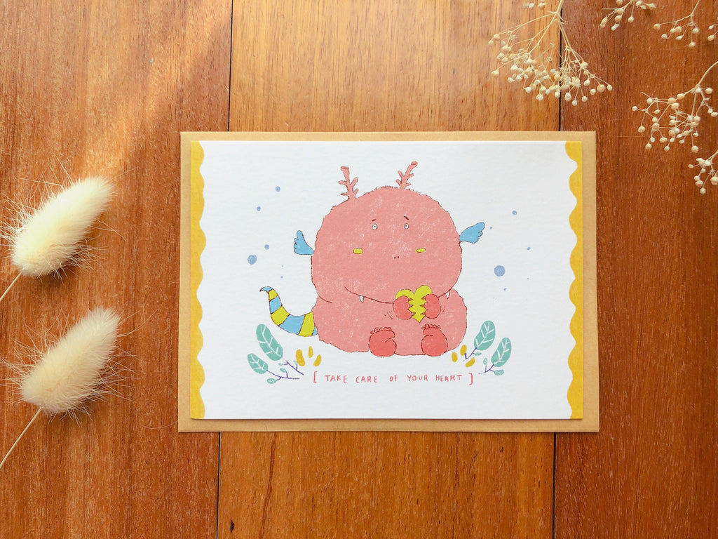 Pink Dragon Greeting Card | Art Cards