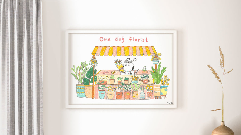 Foral shop Art Print | Nursery Decor