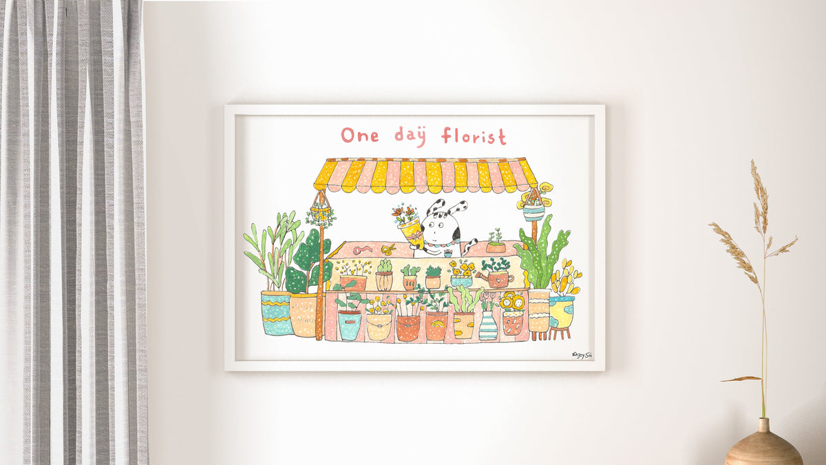 Foral shop Art Print | Nursery Decor