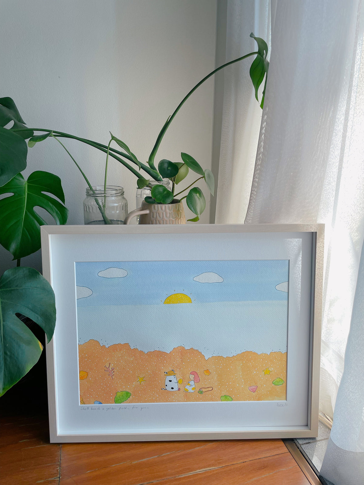 Original Painting /Shell beach in Western Australia/Beach time/Fun time/  watercolour / Illustration/Greenery/Home decor/Wall art