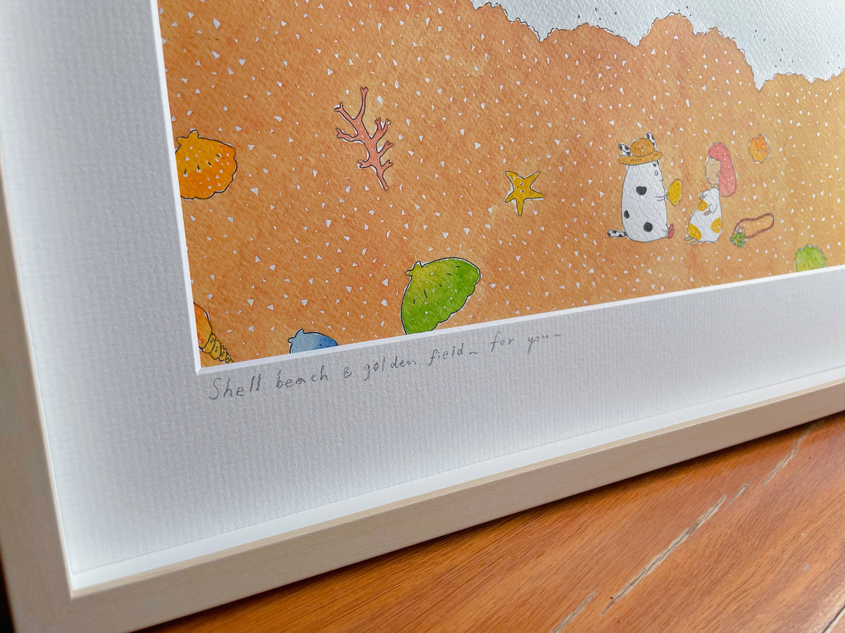 Original Painting /Shell beach in Western Australia/Beach time/Fun time/  watercolour / Illustration/Greenery/Home decor/Wall art
