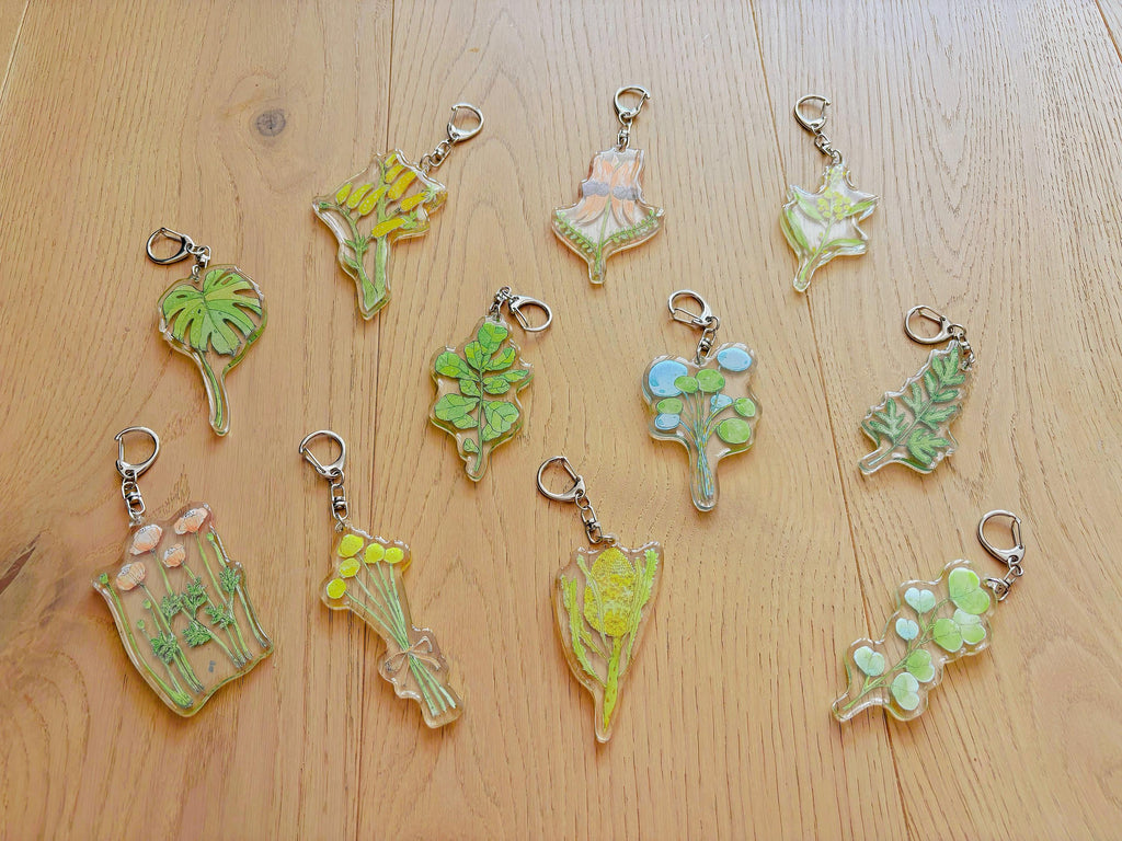 Silver Dollar Eucalyptus Acrylic Keychain | Bag Charm