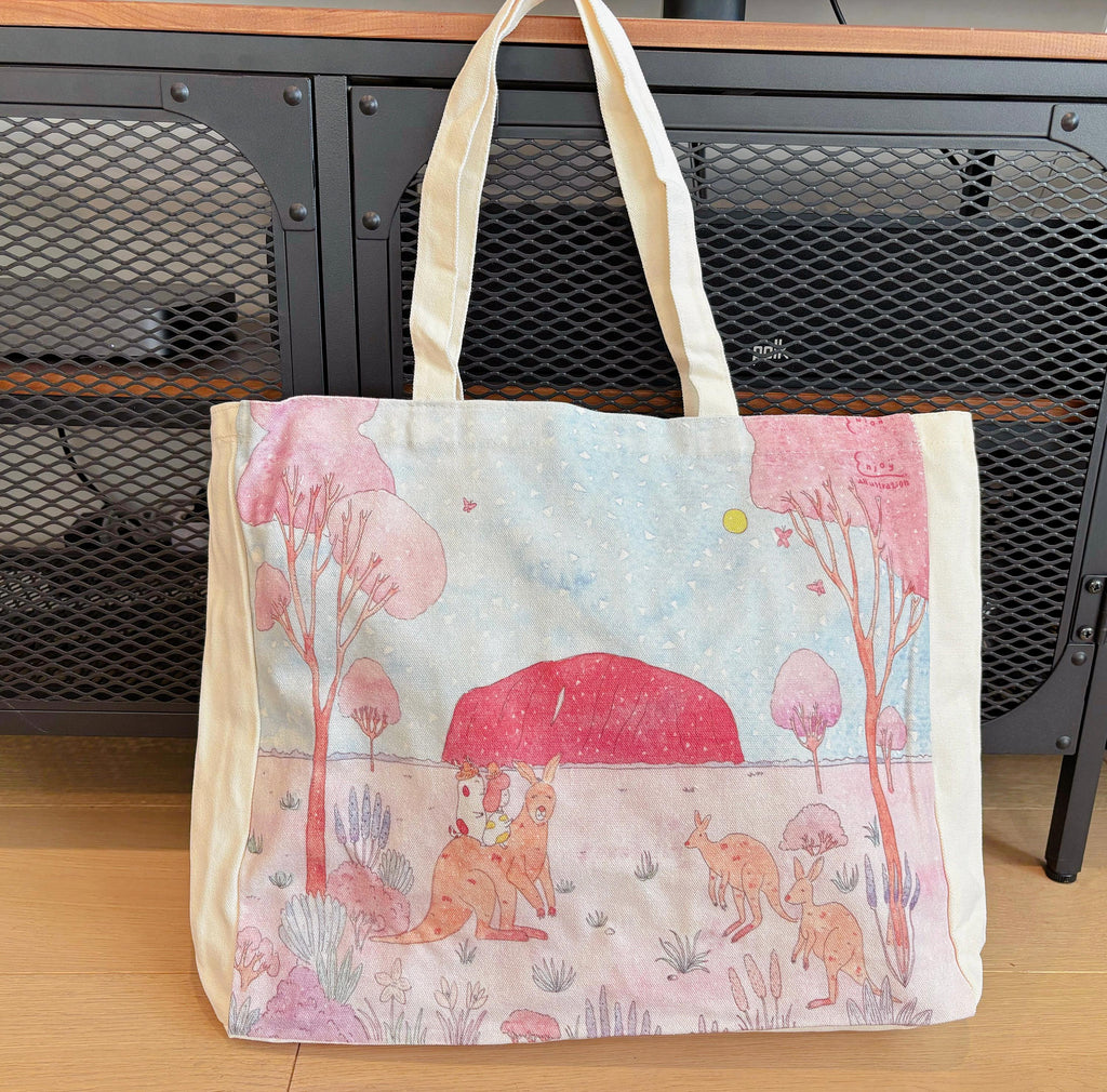 Uluru Kangaroo Journey Canvas tote | Travel Bag