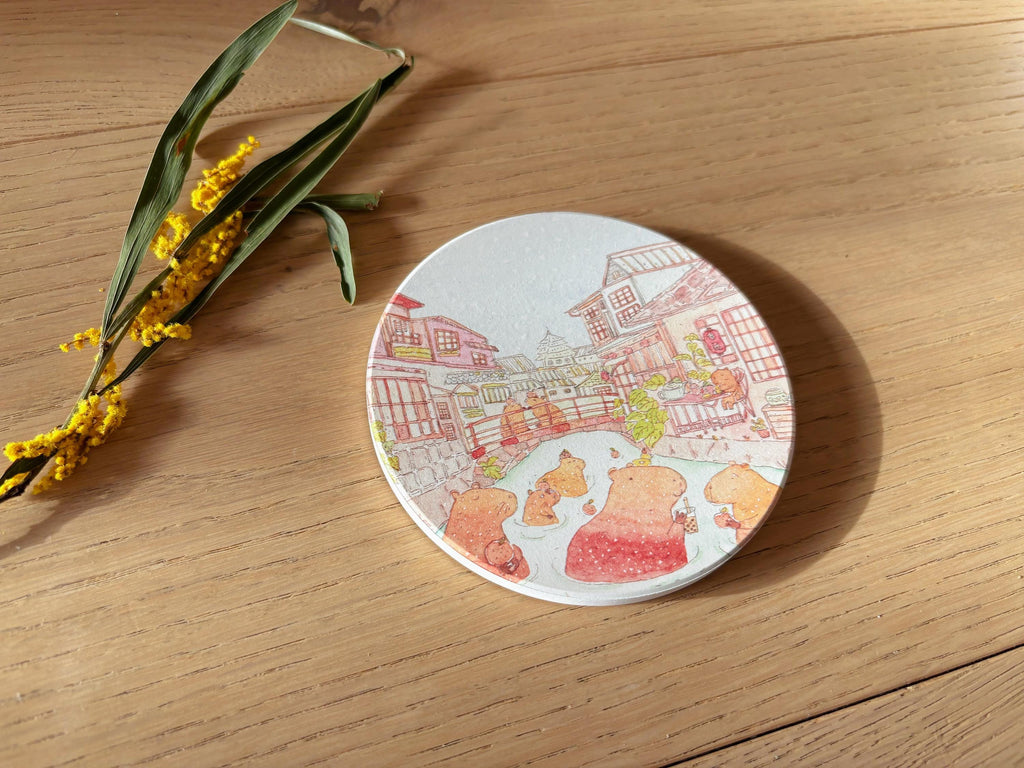 Capybara in the Orange River Travel Gift | Table Coaster