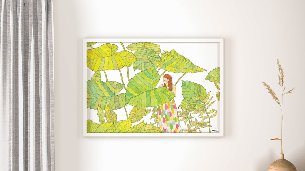 Green fairy Art Print | Nursery Decor