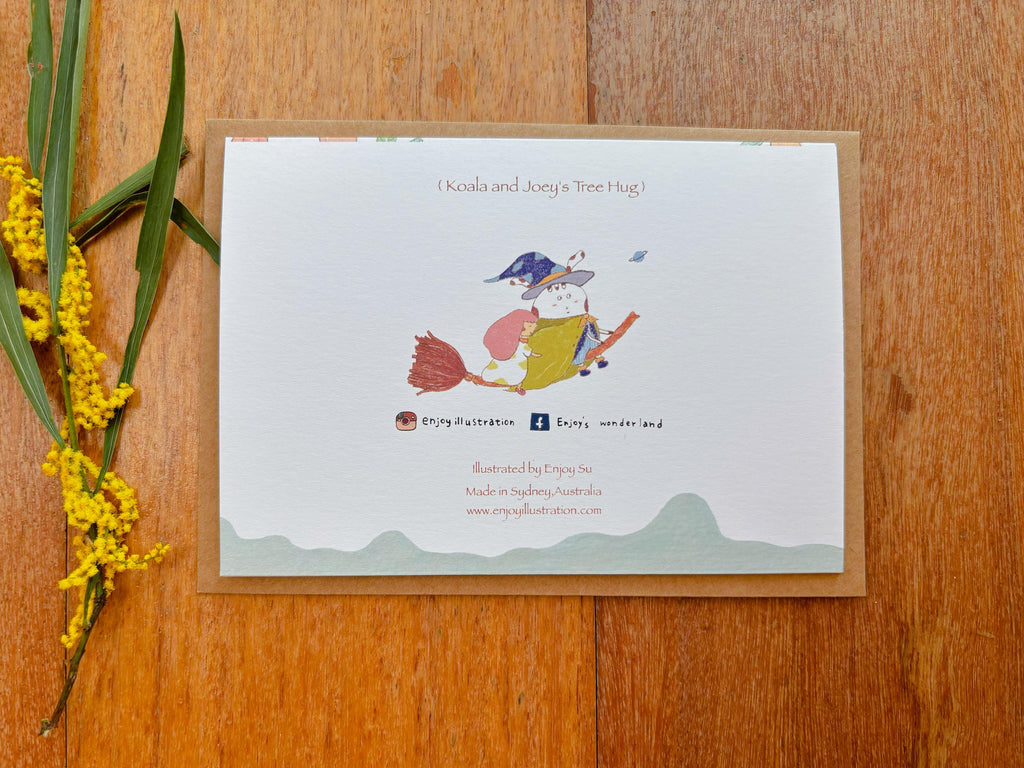 Koala and Joey's Tree Hug  Greeting Card | Art Cards