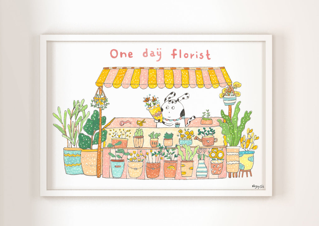 Foral shop Art Print | Nursery Decor