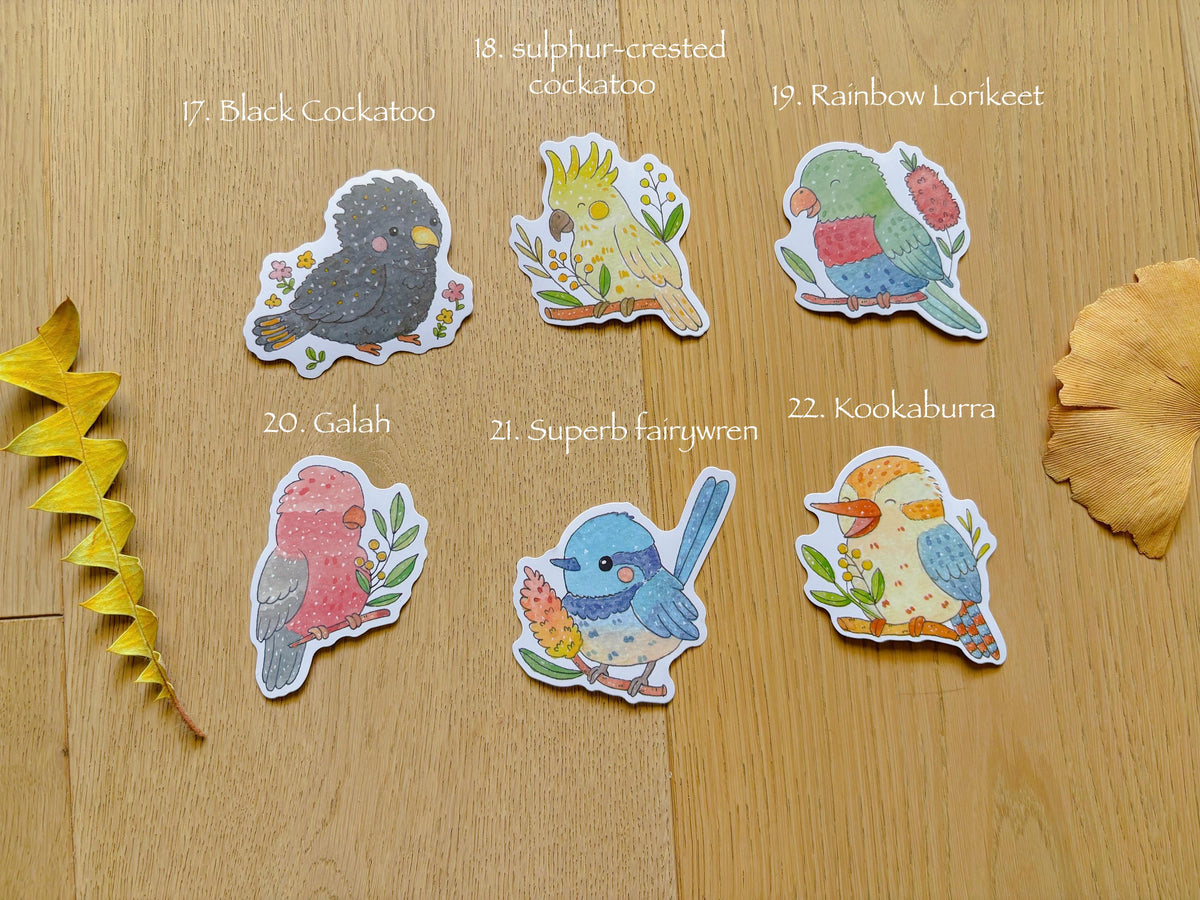 Watercolor Animal Stickers Australian Wildlife | Laptop Decals