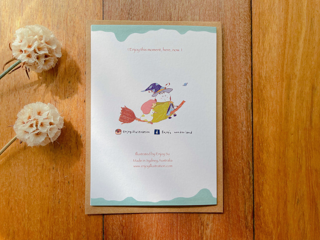 Frog enjoys the rain Greeting Card | Art Cards