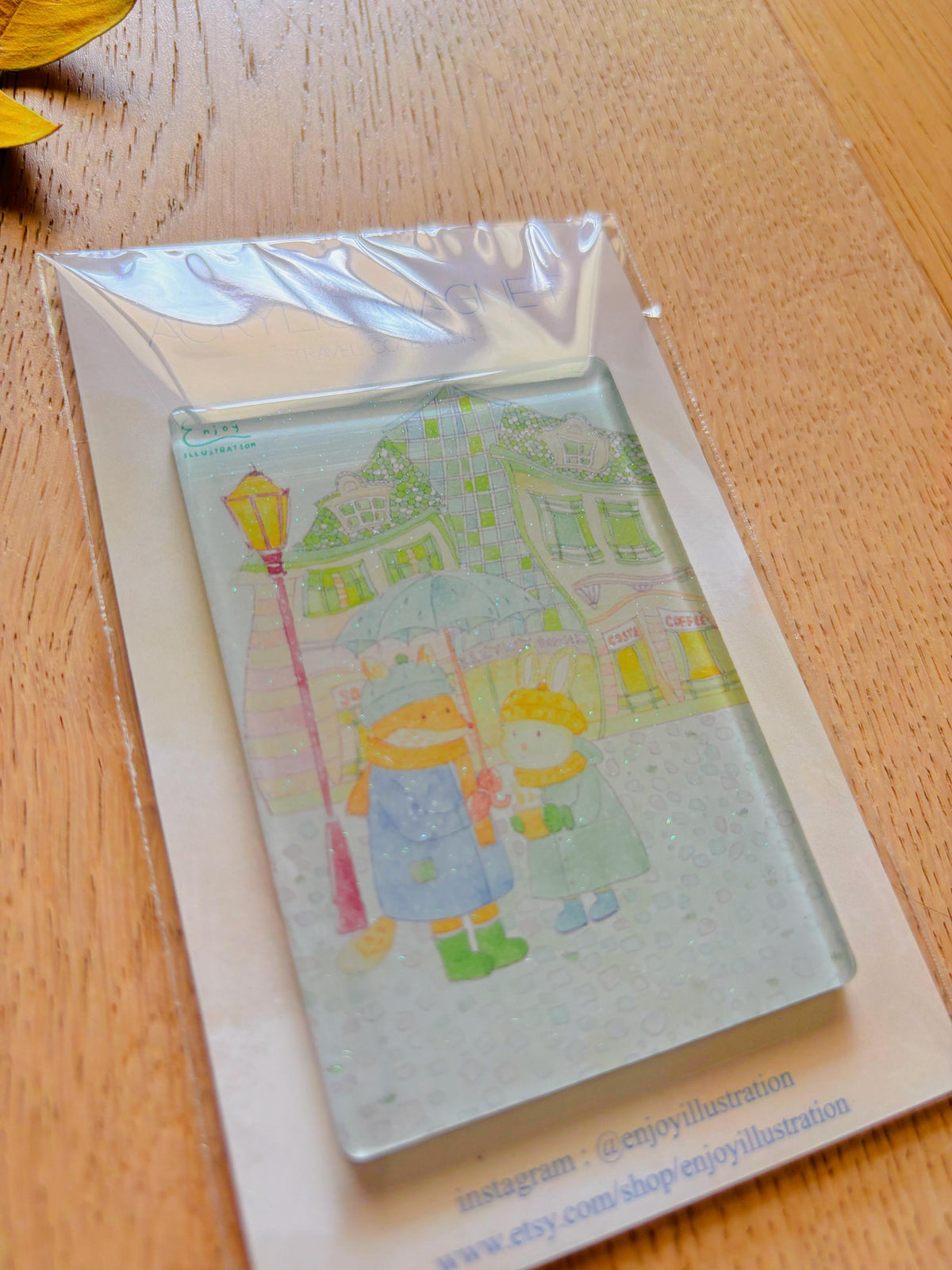 Rainy Days With You Acrylic Magnet | Travel Souvenir