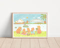 Capybara Sydney Picnic Art Print | Nursery Decor